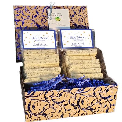 Blue Moon Tea Cookies - Earl Grey Tea Cookies - Earl Grey Shortbread Bars - Cookies Gift Box 1 LB - Ships Same Business Day order by 1 PM Pacific Time