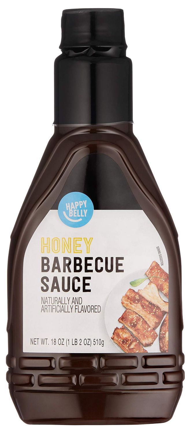 Amazon Brand - Happy Belly Honey BBQ Sauce, Brown, 18 oz, 1.12 pound Pack of 1