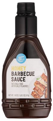 Amazon Brand - Happy Belly Honey BBQ Sauce, Brown, 18 oz, 1.12 pound Pack of 1