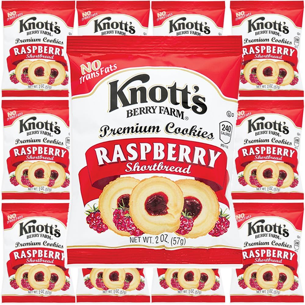 Knotts Berry Farm Raspberry Cookies 2 oz - Bulk - Pack of 12 Packaged and Distributed by Casi Home