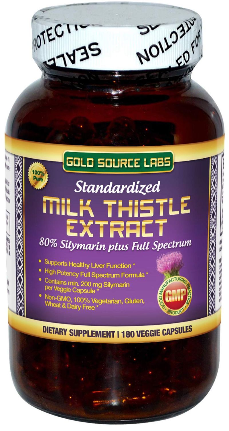 Organic Milk Thistle Capsules, 180 Caps, Pure Milk Thistle Powder Plus 80 Silymarin Extract Standardized Complex, 450 mg, Natural Liver Health Supplement, Immune Boost, Detox and Cleanse