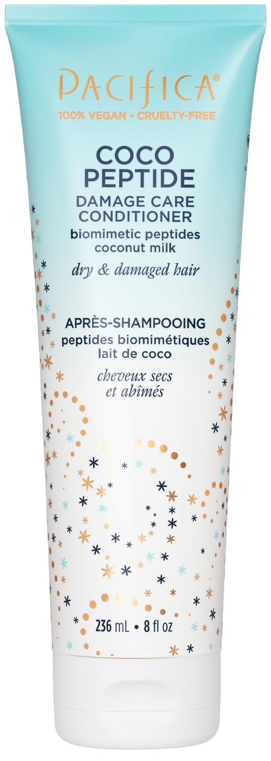 Pacifica Coco Peptide Damage Care Conditioner, Haircare, Repair Split Ends and Breakage, Hair Repair Treatment, Color Safe, For Dry and Damaged Hair, Hair Care, Vegan, 8 fl oz 1 Count
