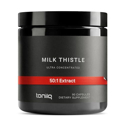 Milk Thistle - Ultra High Potency 50:1 Extract with 80 Silymarin - Highly Concentrated - Third-Party Lab Tested - 90 Capsules