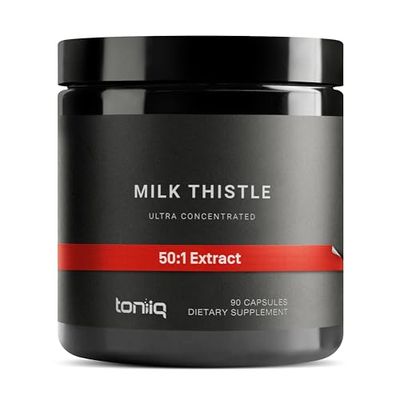 Milk Thistle - Ultra High Potency 50:1 Extract with 80 Silymarin - Highly Concentrated - Third-Party Lab Tested - 90 Capsules