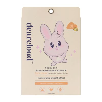 dearcloud Hoppy Skin Firm Renewal Dew Essence Face Mask, Korean Sheet Mask - Collagen, Retinol &amp; Ceramides 3 Pack