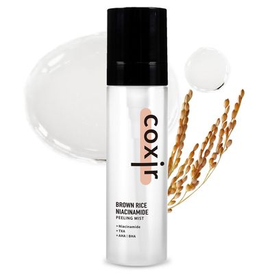 coxir BROWN RICE NIACINAMIDE daily PEELING MIST TONER l TXATranexamic Acid, Niacinamide,AHA,BHA and Brown Rice l Daily Exfoliating Facial Spray, Minimize Enlarged Pores 80ml2.70 fl.oz