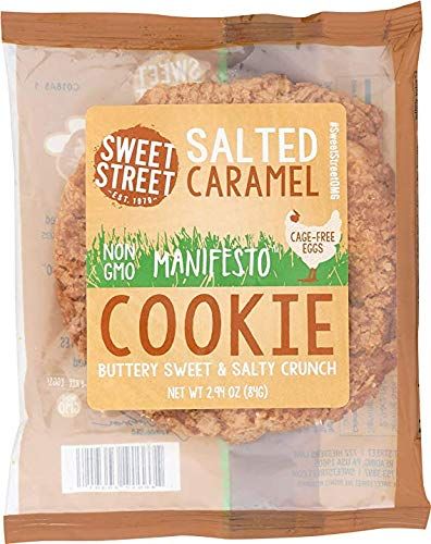Sweet Street Desserts Salted Caramel, Manifesto Cookie, Non Gmo, Cage Free, Buttery Sweet &amp; Salty Crunch, 2.8 ounce Pack Of 48