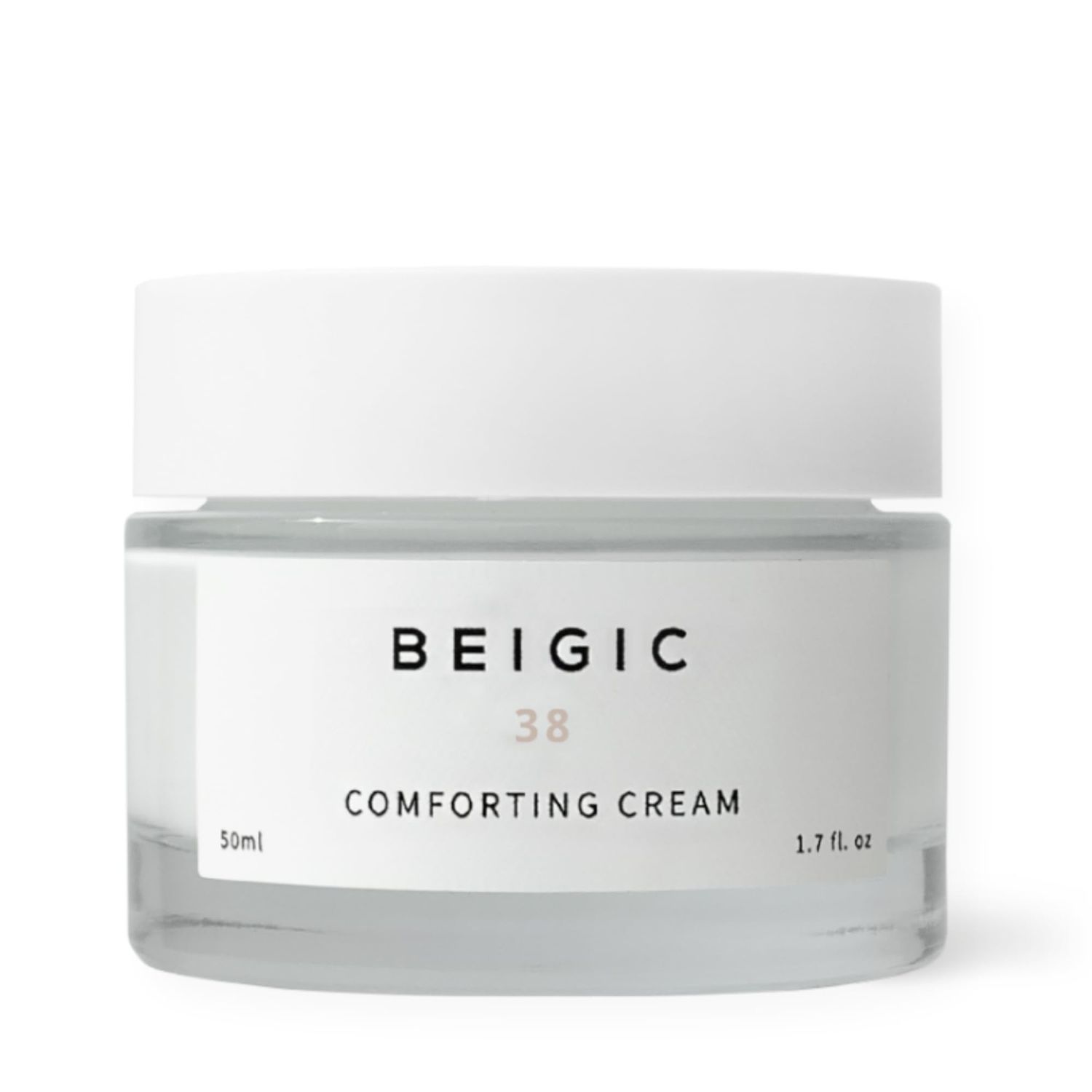 BEIGIC Comforting Cream - Vegan Hydrating Calming Facial Moisturizer with Allantoin, Niacinamide &amp; Ceramide for Dry Sensitive Skin 1.7 fl oz