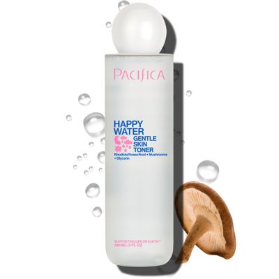 Pacifica Happy Water Hydrating Facial Toner Mist - Vegan Ceramides, Hyaluronic Acid &amp; Electrolytes, Refreshing &amp; Calming for Balanced Skin, Clean Beauty, Vegan, Cruelty-Free, All Skin Types, 4 oz