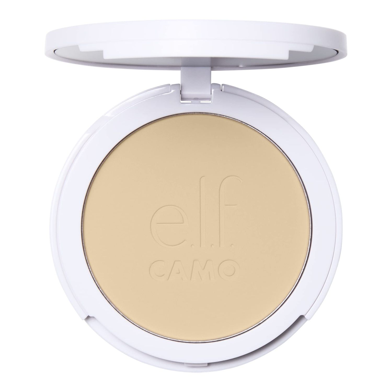 e.l.f. Camo Powder Foundation, Lightweight, Primer-Infused Buildable &amp; Long-Lasting Medium-to-Full Coverage Foundation, Fair 140 W