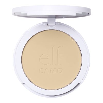 e.l.f. Camo Powder Foundation, Lightweight, Primer-Infused Buildable &amp; Long-Lasting Medium-to-Full Coverage Foundation, Fair 140 W