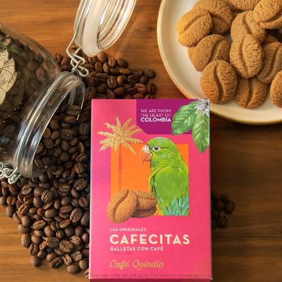 Cafe Quindio Coffee Cookies Cafecitas 7 Ounce Box 200g - Approximately 44 Cookies