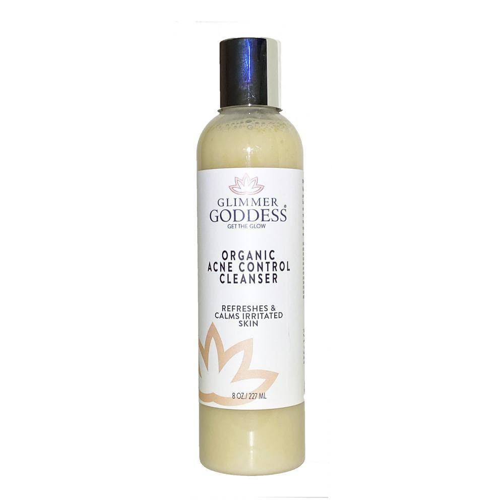 GLIMMER GODDESS Organic Acne Face Wash, Cleanser with Salicylic Acid for Acne &amp; Oily Skin, 8 oz