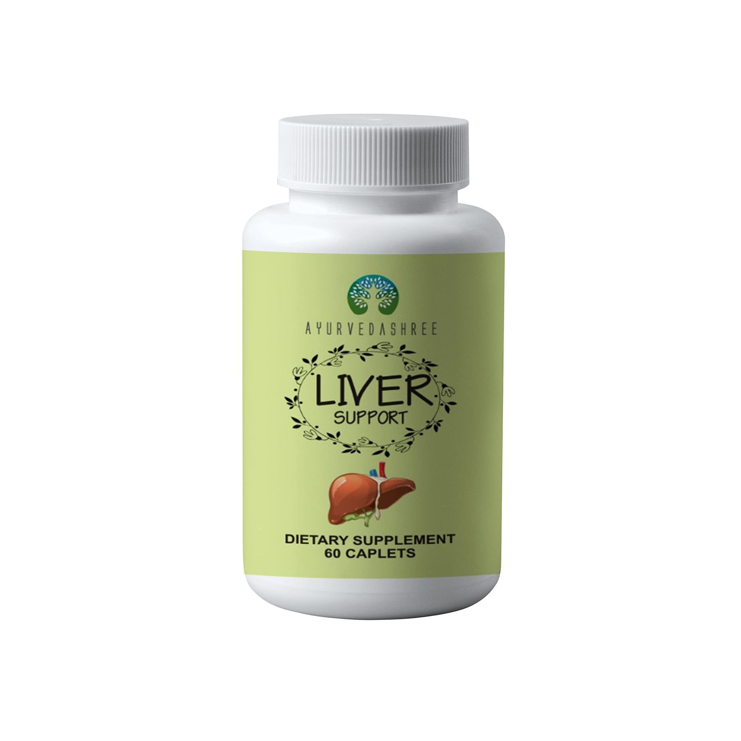AYURVEDASHREE Liver Support Herbal Ayurvedic Supplement, Supports Healthy Liver, Blend of 13 Powerful Herbs, Vegan, Gluten-Free, 60 Caplets
