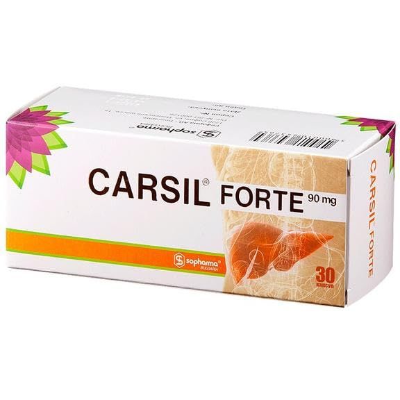 RIXET Carsil Forte 90mg 30 Capsules - Silymarin Extract Herbal Liver Support