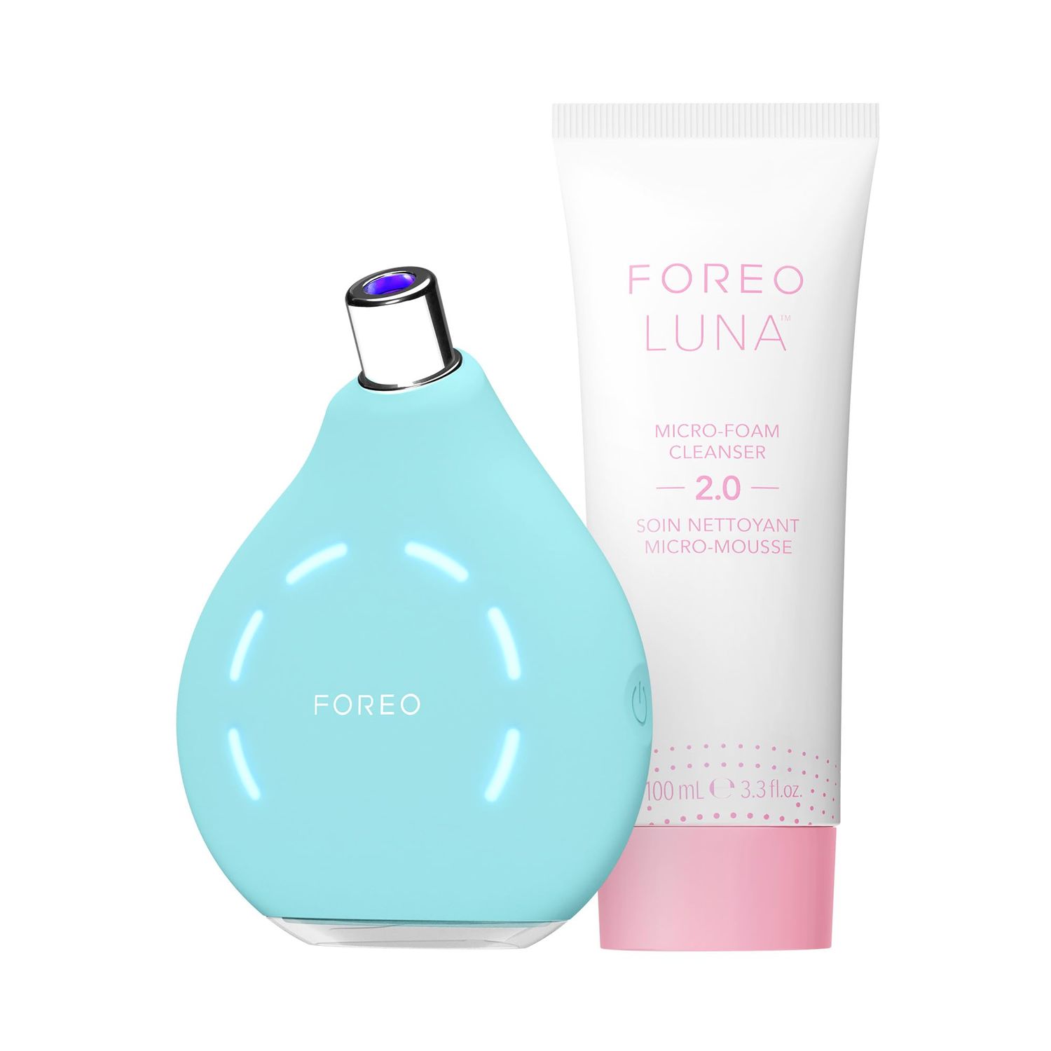 FOREO Blackheads Suck KIWI Bundle - Whitehead &amp; Black Head Remover for Face LUNA Micro-Foam Cleanser 2.0, 3.5 oz - Vacuum Skin Care Tools - Blackhead Extractor for Face &amp; Nose - No Pore Strips
