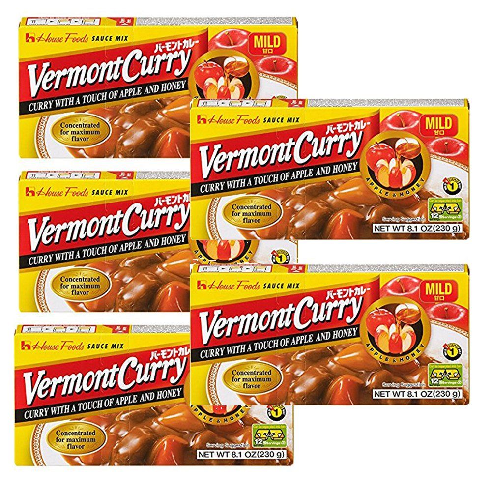 5 Packs House Foods Vermont Curry Mild 8.11 Oz 230g