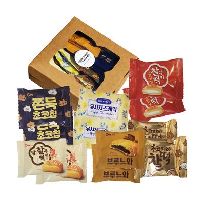 Korean Cookies Style Variety Mochi Assortment CW Chungwoo AtoZ Lunch Box - Mom&#39;s Love CW 6 COMBO Sampler, Set of 2
