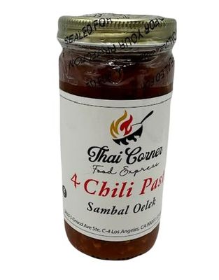 Generic Thai Corner Food Express 4 Chili Paste Sambal Oelek, 8 oz &amp; 12 oz, Glass Bottle 100 vegan &amp; gluten free, Spicy 12 oz