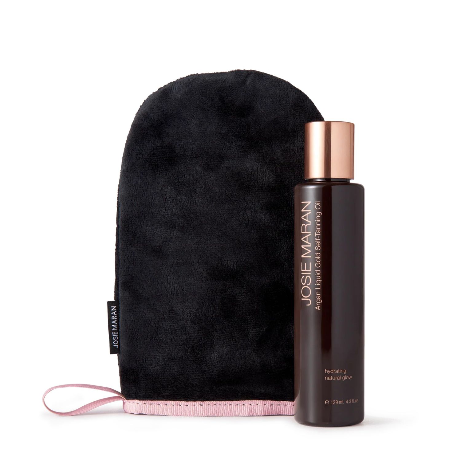 Josie Maran Argan Liquid Gold Self Tanning Oil - Streak-Free Self Tanner Made with Argan Oil &amp; Coconut Water - Gives Skin a Buildable, Hydrating Glow - Includes Tanning Mitt 4.3 Fl Oz