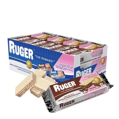 RUGER Sugar-Free Chocolate Wafers 1.6 Ounce Pack of 12 - Deliciously Crisp and Guilt-Free Chocolate Treats with Natural Ingredients, Non-GMO, Vegan, No Artificial Colors or Flavors - Perfect for We...