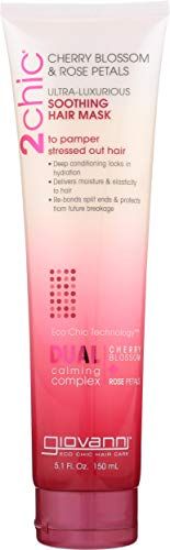 Giovanni 2chic Ultra Luxurious Soothing Hair Mask, Cherry Blossom &amp; Rose Petals, 5.1 Oz