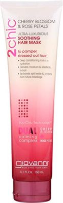 Giovanni 2chic Ultra Luxurious Soothing Hair Mask, Cherry Blossom &amp; Rose Petals, 5.1 Oz