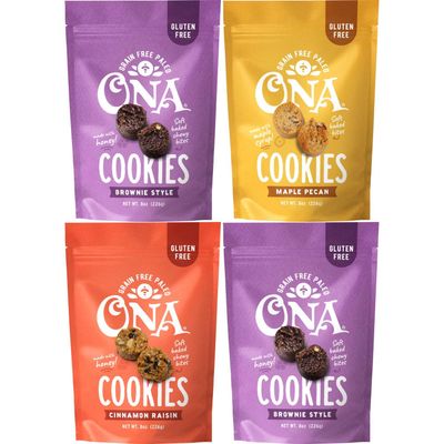 Ona Cookies Top Variety 4-pack, Ready to eat, Gluten free, Grain free, Dairy free, Paleo