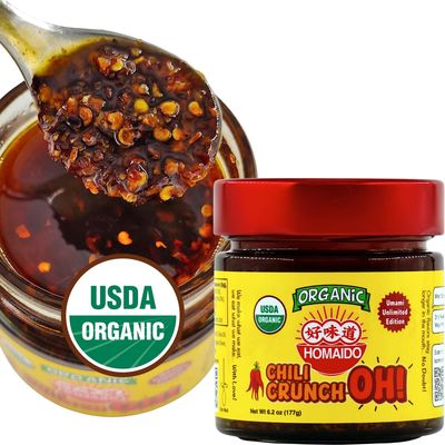 Organic Chili Crunch-Oh! - Spicy Rich Umami Crisp Oil without MSG and Chemicals - Crafted in USA