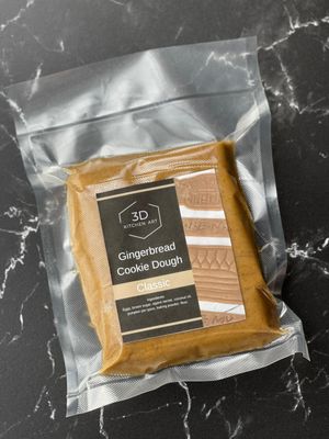 Vacuum Sealed Organic Gingerbread Cookie Dough Classic Special Designed and Produced for working with 3D Kitchen Art Cookie Cutters Mold 1.8 lb - 680g Ready-to-Bake Roll Out