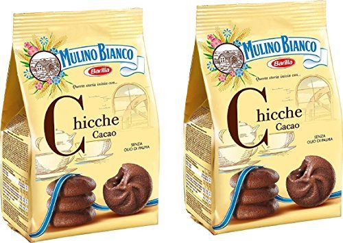 Mulino Bianco: Chicche Shortcake filled with cocoa cream - 7.05 Oz 200g Pack of 2 Italian Import