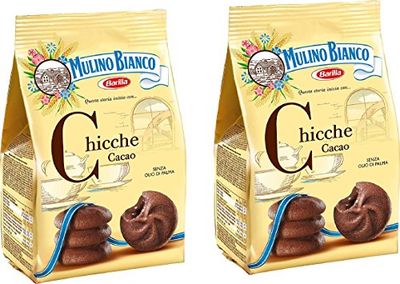 Mulino Bianco: Chicche Shortcake filled with cocoa cream - 7.05 Oz 200g Pack of 2 Italian Import