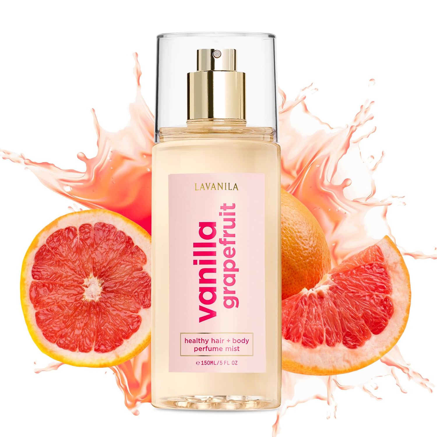 Lavanila Vanilla Grapefruit Healthy Hair Body Perfume Mist, 5 Fl Oz - All-Natural Fragrance, Jojoba Oil Nourishes &amp; Hydrates Without Weighing Hair Down or Leaving Skin Sticky