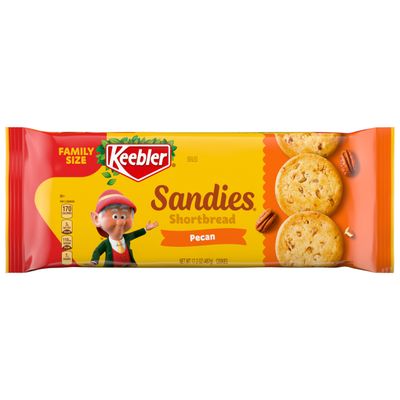 Keebler Sandies Shortbread Cookies, Pecan, Family Size, 17.2 oz