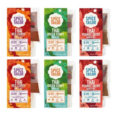 Spice Tailor 3 Simple Steps Restaurant Quality Meals in Minutes Kits Ready in 10 Minutes 6 Pack, Thai Curry Variety