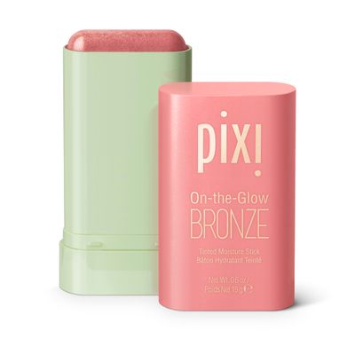 Pixi On-the-Glow Bronze - WarmGlow, Hydrating Tinted Moisture Bronzer Stick with Ginseng, Aloe Vera &amp; Fruit Extracts, For Cheeks &amp; Lips, 19g 0.6oz, Paraben-Free