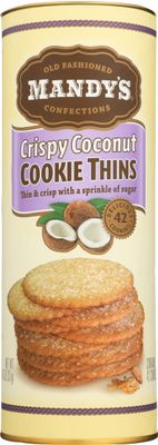 MANDYS Cookie Thins, Crispy Coconut, 4.6 OZ