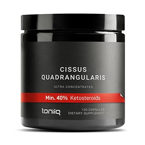 Toniiq Cissus Quadrangularis Capsules - Min. 40 Ketosteroids - Ultra High Strength Tendon and Joint Support Supplement - 1200mg Concentrated Cissus Extract - Wild Harvested in India - 120 Caps