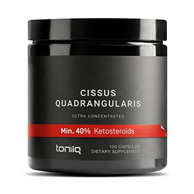 Toniiq Cissus Quadrangularis Capsules - Min. 40 Ketosteroids - Ultra High Strength Tendon and Joint Support Supplement - 1200mg Concentrated Cissus Extract - Wild Harvested in India - 120 Caps
