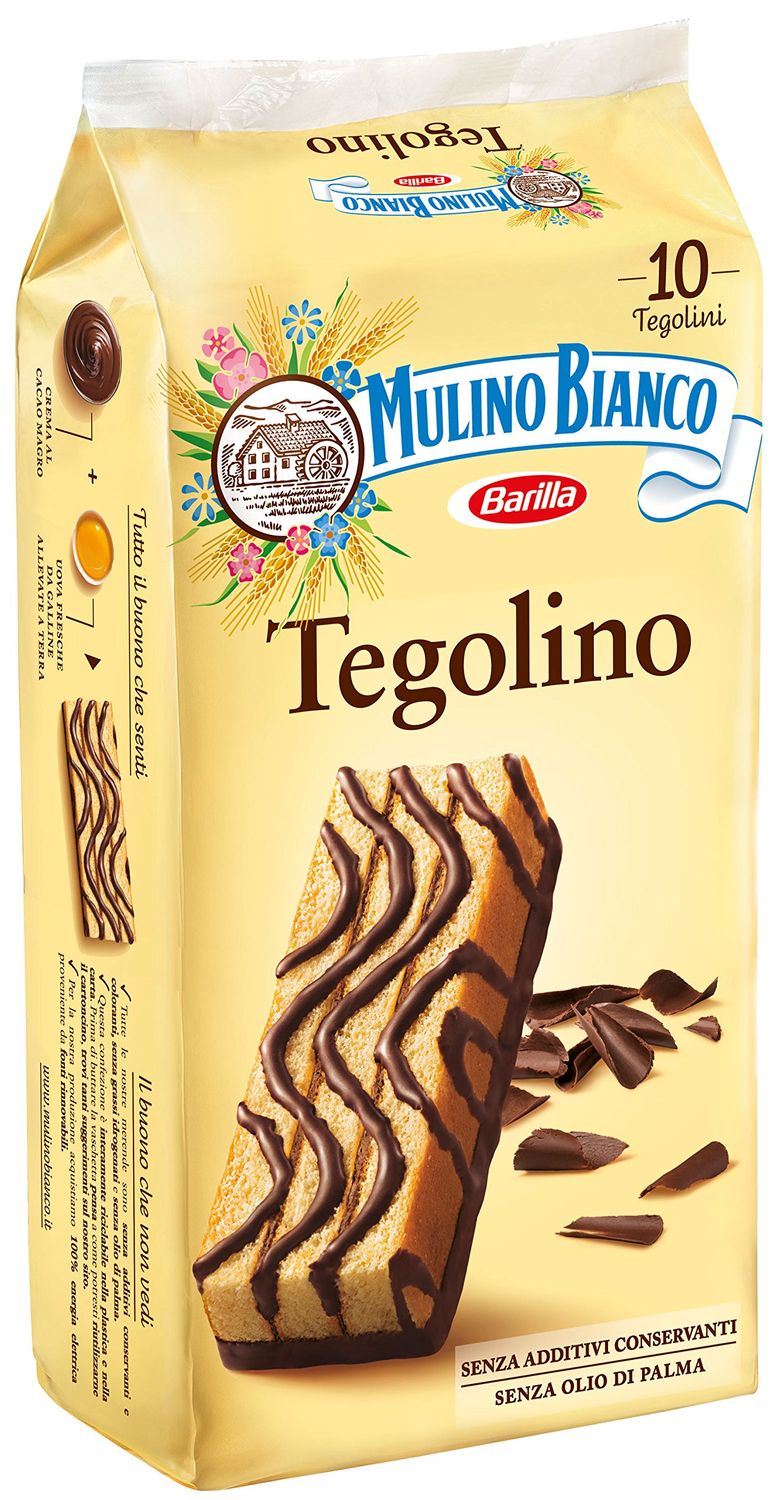 Mulino Bianco Italian Cookies Mulino Bianco, Tegolino 10 pieces 350 g Italian Biscuits 12.34 Ounce Total Weight