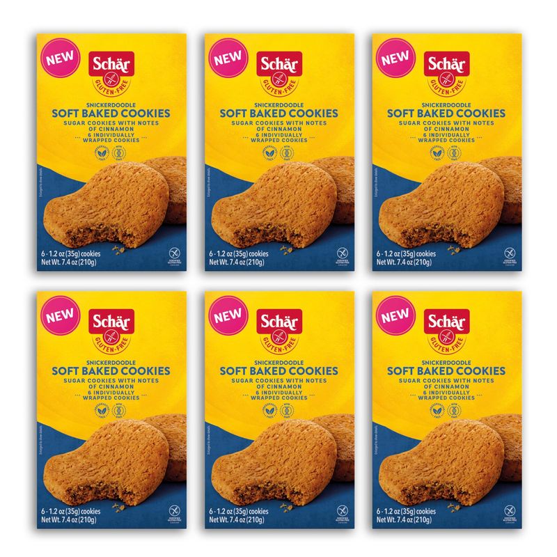Schar Snickerdoodle Soft Cookie 6-Pack - Rich Cinnamon Flavor, Perfect for Cozy Afternoons or On-the-Go Snacking - Indulge in Comforting Sweetness, Gluten-Free Treat for Every Occasion