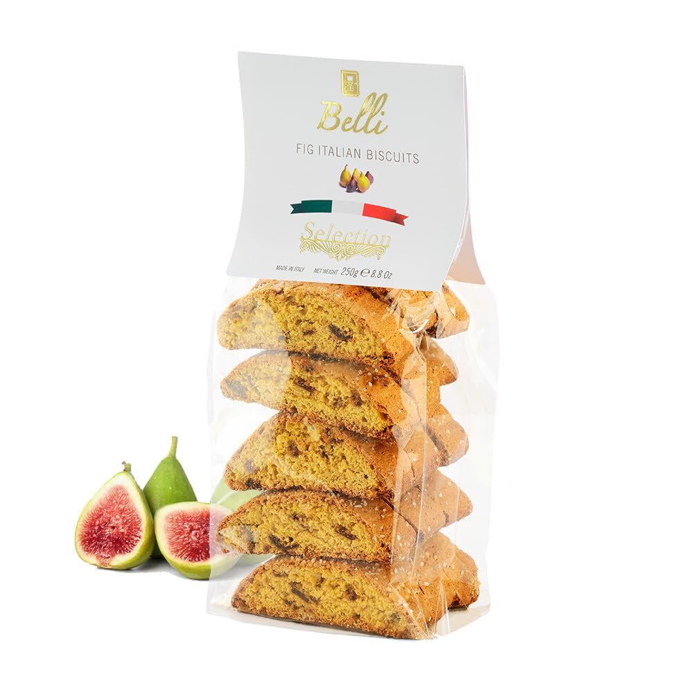 Italian Figs Biscotti Made in Tuscany, Italy Belli Traditional Semi Soft Biscuits