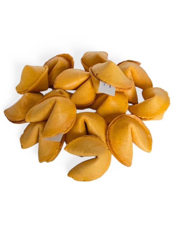 50 Fortune Cookies - Individually Wrapped with Fun, Traditional Fortunes, Lucky Numbers and Chinese Characters - Bundle of 50 Vanilla Cookies