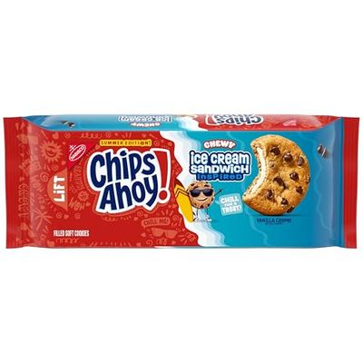 CHIPS AHOY! Chewy Ice Cream Sandwich-Inspired Chocolate Chip Cookies, Limited Edition, 9.9 oz