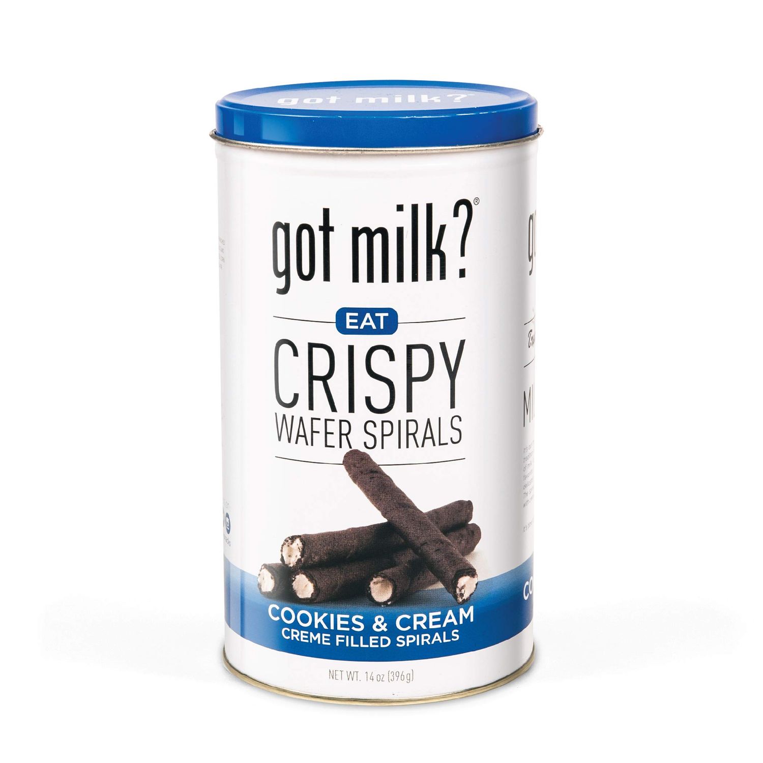 got milk? Wafer Spirals, Cookies and Cream, 14 Oz. Tin with 36 Rolls, Delicious Rolled Wafer Rolls with Filling, Wafer Cookies for Dessert or Snack, Retail Pack