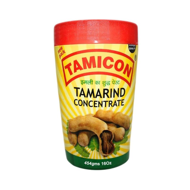 Tamicon Tamarind Concentrate Sweet &amp; Sour Tamarind Paste Authentic South Indian Style Flavor Perfect for Curries, Sauces, Dips &amp; Soups 16.01 Oz 454gm
