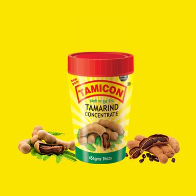 Tamicon Tamarind Concentrate Sweet &amp; Sour Tamarind Paste Authentic South Indian Style Flavor Perfect for Curries, Sauces, Dips &amp; Soups 16.01 Oz 454gm