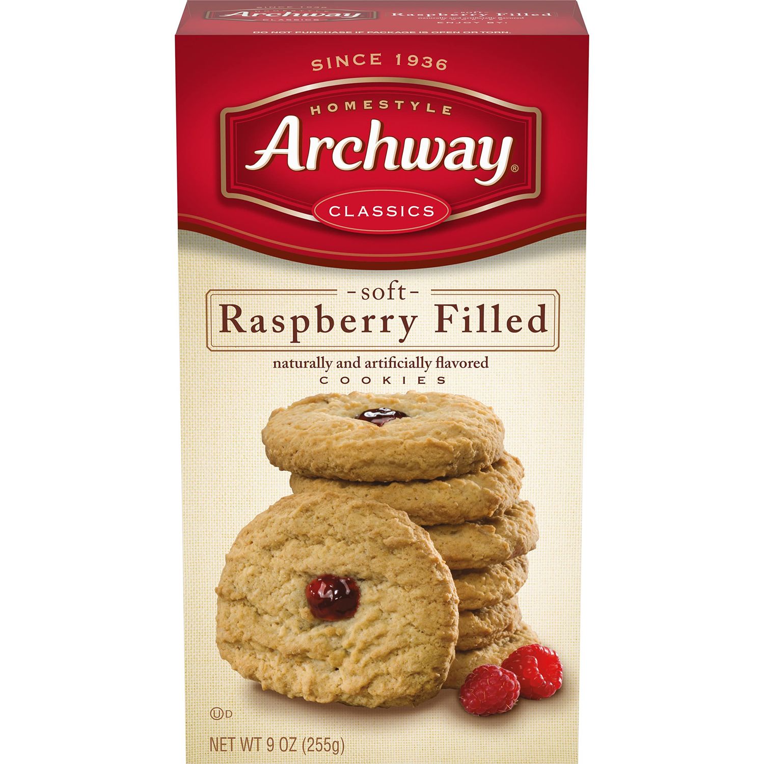 Archway Cookies, Raspberry Filled, 9 Oz Pack of 9