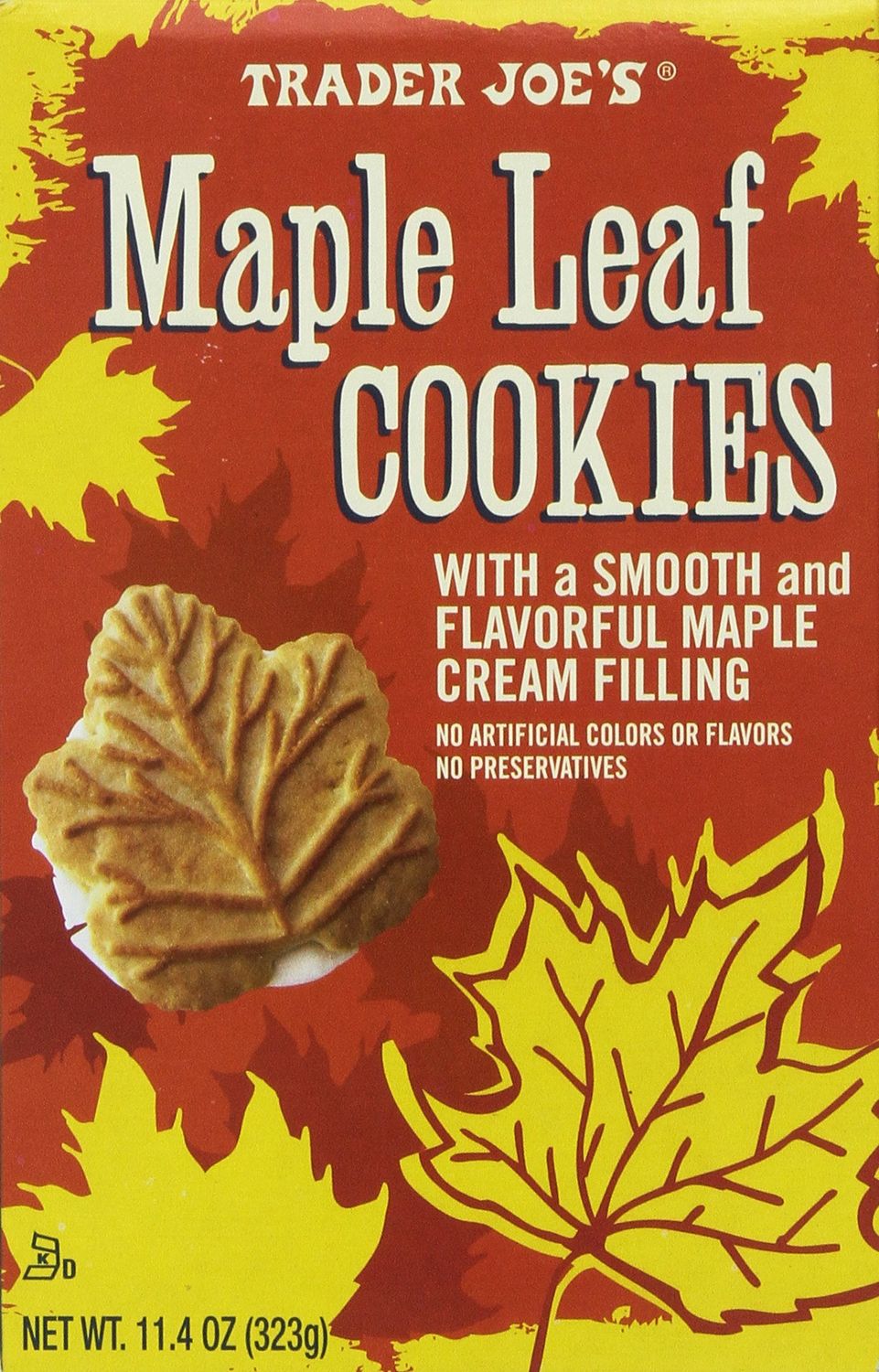 Trader Joe&#39;s Maple Leaf Cookies, Net WT. 11.4oz323g-set of 2