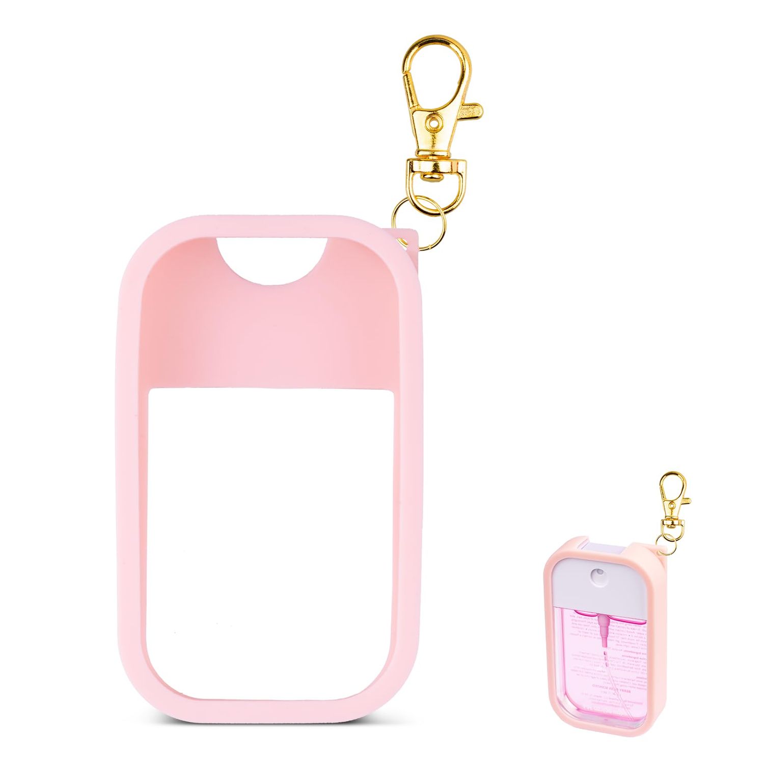 TERPINK Silicone Case Compatible with Touchland Hand Sanitizer Spray, Protective Case with Keychain for Power Mist and Glow Mist 1 fl oz, Hand Sanitizer Spray Accessory Pink, 1 Pack